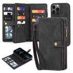 For iPhone 11 Pro Zipper Wallet Detachable MagSafe Leather Phone Case(Black)