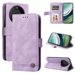 For Huawei Mate 60 Skin Feel Life Tree Metal Button Leather Phone Case(Purple)