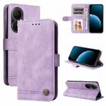 For Huawei Enjoy 80 Skin Feel Life Tree Metal Button Leather Phone Case(Purple)