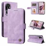 For OPPO Reno10 Pro+ Skin Feel Life Tree Metal Button Leather Phone Case(Purple)