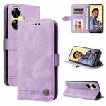 For Realme C55 Skin Feel Life Tree Metal Button Leather Phone Case(Purple)