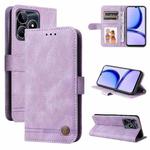 For Realme C53 / Narzo N53 Skin Feel Life Tree Metal Button Leather Phone Case(Purple)
