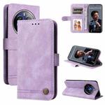 For Realme 12 Pro+ Skin Feel Life Tree Metal Button Leather Phone Case(Purple)