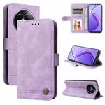 For Realme 12 5G Skin Feel Life Tree Metal Button Leather Phone Case(Purple)