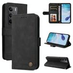 For Realme C75 / Realme 14x Skin Feel Life Tree Metal Button Leather Phone Case(Black)