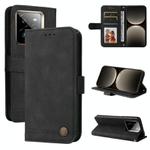 For Realme GT 7 Pro Skin Feel Life Tree Metal Button Leather Phone Case(Black)