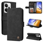 For Realme 14 Global Skin Feel Life Tree Metal Button Leather Phone Case(Black)