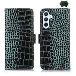 For Samsung Galaxy S24 Crocodile Top Layer Cowhide Leather Phone Case(Green)