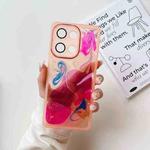 For OPPO Reno9 Oil Painting Electroplating TPU Phone Case(Pink)