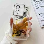 For OPPO Reno8 Oil Painting Electroplating TPU Phone Case(White)