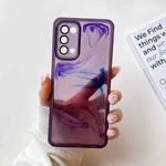 For OPPO Reno5 Oil Painting Electroplating TPU Phone Case(Purple)