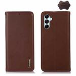 For Samsung Galaxy M54 5G KHAZNEH Nappa Top Layer Cowhide Leather Phone Case(Brown)