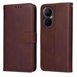 For Huawei Enjoy 80 Classic Calf Texture Flip Leather Phone Case(Brown)