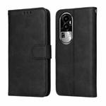 For OPPO Reno10 5G / Reno10 Pro 5G Global Classic Calf Texture Flip Leather Phone Case(Black)