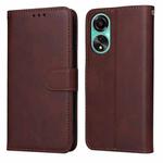 For OPPO A78 4G Classic Calf Texture Flip Leather Phone Case(Brown)