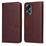 For OPPO A58 4G Classic Calf Texture Flip Leather Phone Case(Brown)