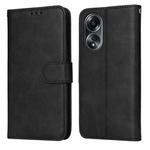 For OPPO A58 4G Classic Calf Texture Flip Leather Phone Case(Black)