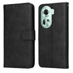 For OPPO Reno11 5G Global Classic Calf Texture Flip Leather Phone Case(Black)