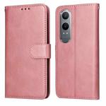 For OPPO K12x Classic Calf Texture Flip Leather Phone Case(Rose Gold)