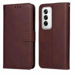 For OPPO Reno12 5G Global Classic Calf Texture Flip Leather Phone Case(Brown)