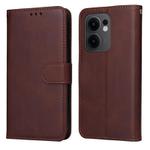 For OPPO Reno13 F 4G / 5G Classic Calf Texture Flip Leather Phone Case(Brown)