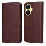 For Realme C55 Classic Calf Texture Flip Leather Phone Case(Brown)