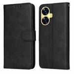 For Realme C55 Classic Calf Texture Flip Leather Phone Case(Black)