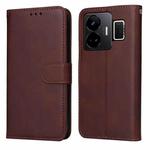 For Realme GT Neo 5 5G / GT3 Classic Calf Texture Flip Leather Phone Case(Brown)