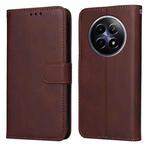 For Realme 12 5G Classic Calf Texture Flip Leather Phone Case(Brown)