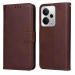 For Realme 14 Global Classic Calf Texture Flip Leather Phone Case(Brown)