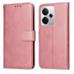For Realme 14 Global Classic Calf Texture Flip Leather Phone Case(Rose Gold)