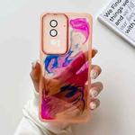 For Xiaomi Redmi K60 Oil Painting Electroplating TPU Phone Case(Pink)
