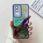 For Xiaomi Redmi K60 Oil Painting Electroplating TPU Phone Case(Blue)