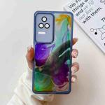 For Xiaomi Redmi K50 Oil Painting Electroplating TPU Phone Case(Blue)