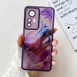 For Xiaomi Redmi K50 Ultra Oil Painting Electroplating TPU Phone Case(Purple)