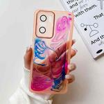 For Xiaomi Redmi K40 Pro Oil Painting Electroplating TPU Phone Case(Pink)