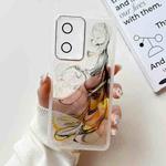 For Xiaomi Redmi K40 Pro Oil Painting Electroplating TPU Phone Case(White)