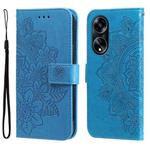 For OPPO A1 5G 7-petal Flowers Embossing Leather Phone Case(Blue)