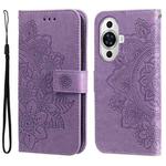 For Huawei nova 11 Pro 7-petal Flowers Embossing Leather Phone Case(Light Purple)