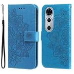 For Huawei nova 12 Pro 7-petal Flowers Embossing Leather Phone Case(Blue)