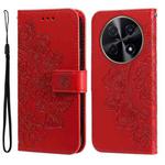 For Huawei Enjoy 70 Pro Seven-petal Flowers Embossing Leather Phone Case(Red)