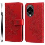 For Huawei nova 14 Seven-petal Flowers Embossing Leather Phone Case(Red)