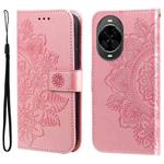 For Huawei nova 14 Seven-petal Flowers Embossing Leather Phone Case(Rose Gold)