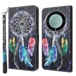 For Honor Magic5 Lite 3D Painted Pattern Leather Phone Case(Colorful Dreamcatcher)