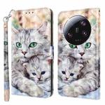For Xiaomi 13 Ultra 3D Painted Pattern Leather Phone Case(Two Loving Cats)