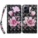 For Xiaomi Redmi Note  12 Pro+ 5G Global 3D Painted Pattern Leather Phone Case(Pink Flower)