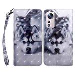 For Xiaomi 12 3D Painted Pattern Leather Phone Case(Husky)