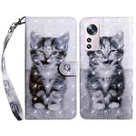 For Xiaomi 12 3D Painted Pattern Leather Phone Case(Smile Cat)