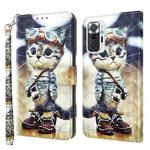 For Xiaomi Redmi Note 10 Pro 3D Painted Pattern Leather Phone Case(Naughty Cat)