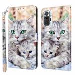 For Xiaomi Redmi Note 10 Pro 3D Painted Pattern Leather Phone Case(Two Loving Cats)